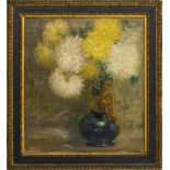 Oil painting on canvas. Domenico Abate Cristaldi (Catania 1891 - 1949 Roma). Still life of flowers
