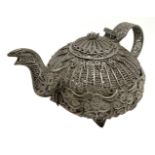 Teapot in silver filigree, late nineteenth century.