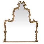 Large mirror in gilded wood, carved foliage. Late XVIII. 145x130 cm