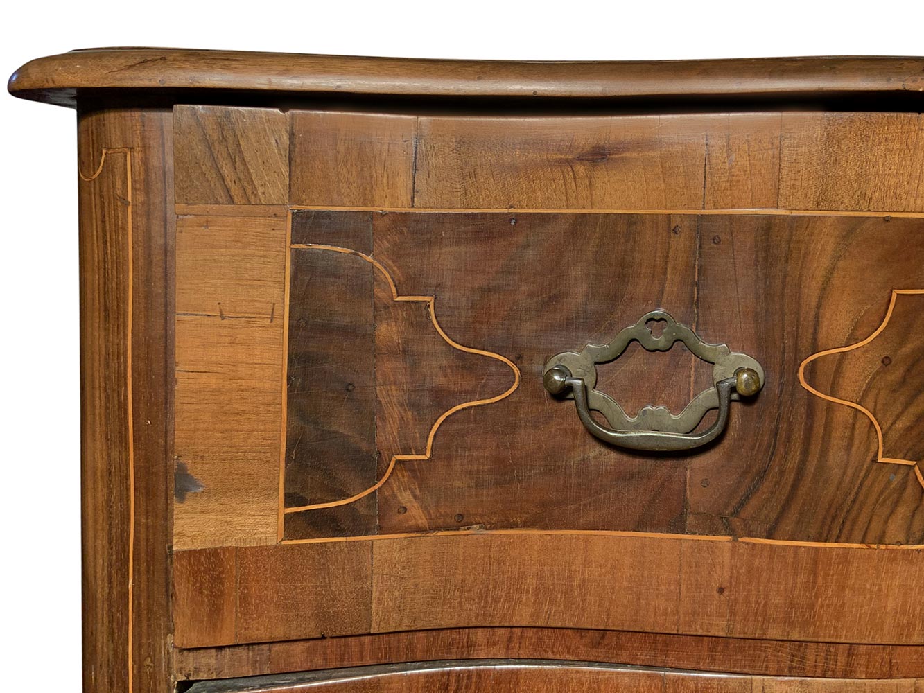 Commode Louis XV, XVIII century. In rosewood and walnut, two Drawer with valance at the base, - Image 8 of 10