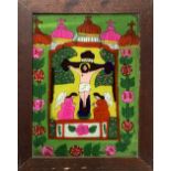 Glass painting, Romania, twentieth century. Crucifixion icon Sibiel, 46x33,5.