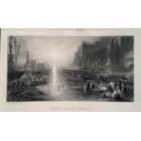 Etching depicting R. A. Pinx Regulus Leaving Carthage, J.M.W. Turner. Cm 17x29,5.