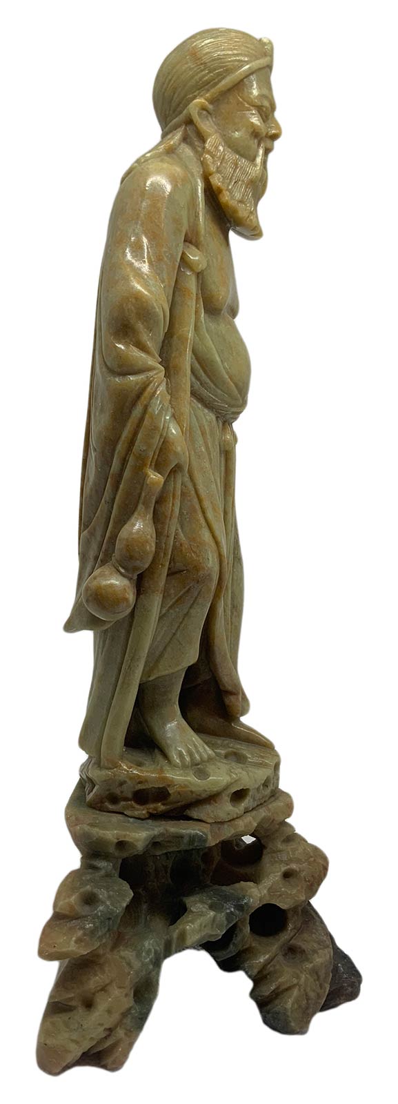 Chinese soapstone statuette depicting Jurojin "God of old age," one of the Seven Sages. Beijing. - Image 4 of 7