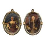 Pair of oil paintings on canvas depicting noble characters, Amodeo-Ruiz family, eighteenth century.