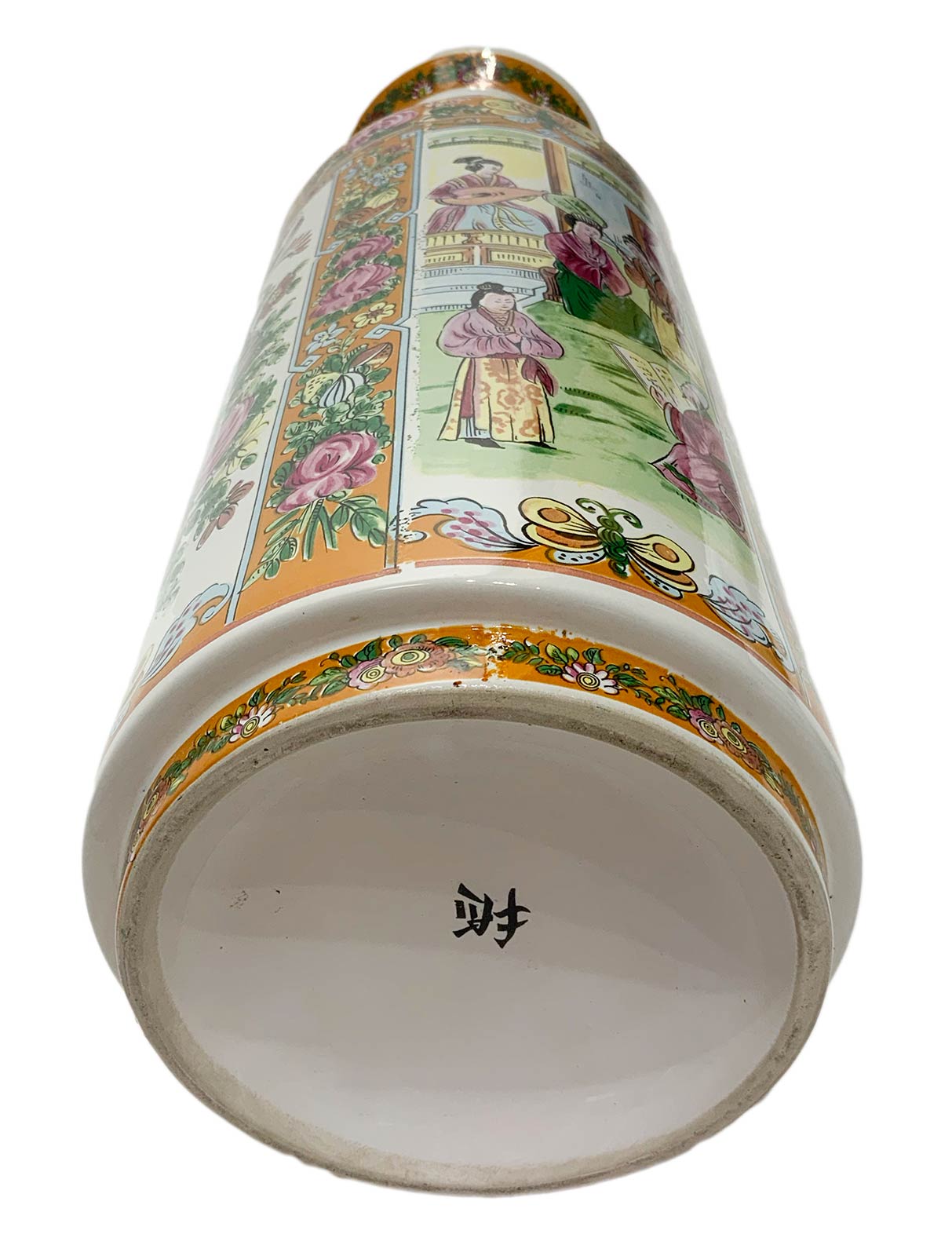 Porcelain vase depicting genre scenes and floral motifs, China, XX century. Mark on the base. H 46 - Image 4 of 4