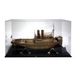 Luni harbor tug-scale high seas 1:40: H Mm 450; Length Mm 930; Width Mm 180. In brass and maple