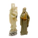 Pair of wisemen statues in GeoLite. H 17 cm, h 18 cm.