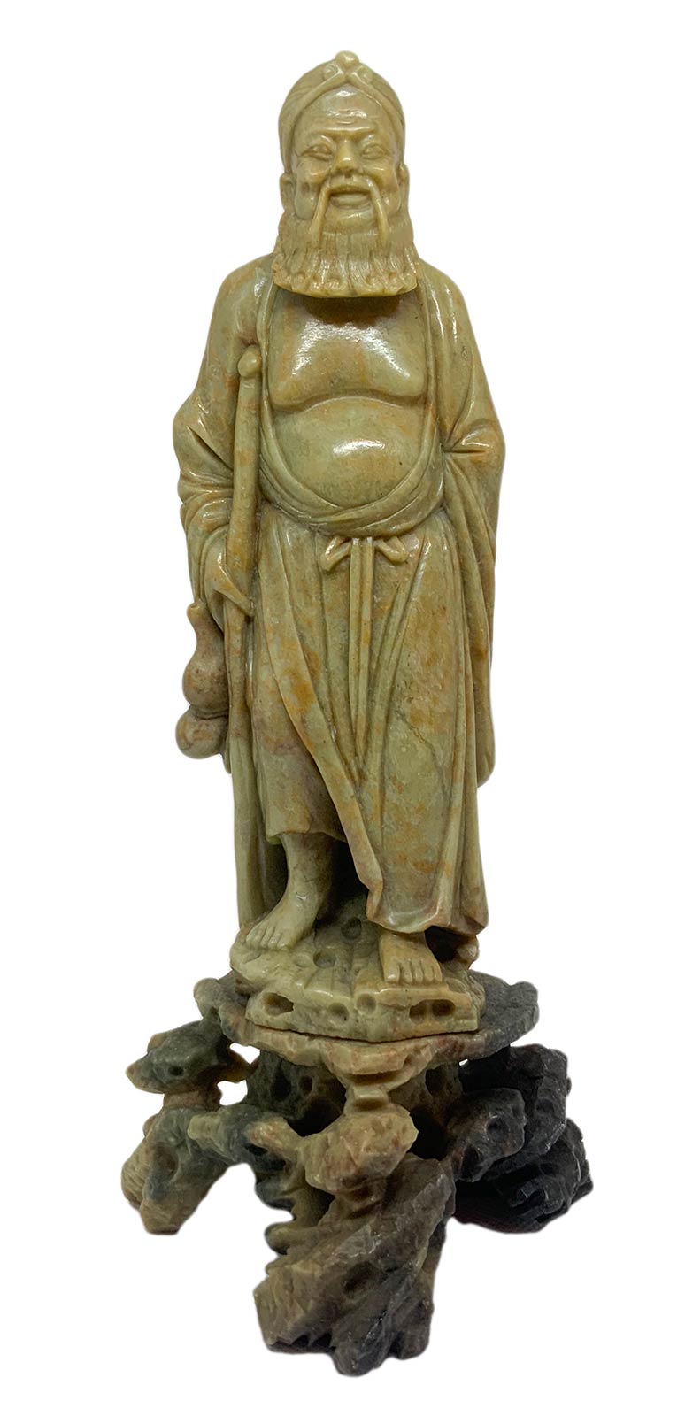 Chinese soapstone statuette depicting Jurojin "God of old age," one of the Seven Sages. Beijing.