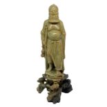 Chinese soapstone statuette depicting Jurojin "God of old age," one of the Seven Sages. Beijing.