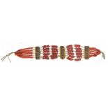 Bracelet coral and bone. Yemen, the twentieth century, 28 x 4.50 cm.