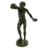 Bronze Sculpture of Dancing Faun, XIX-XX centuries, Italy, H cm 143. Copy from Praxiteles (Greece,