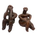 Pair of terracotta figures, Hamangia thinkers 50s. H 11 cm