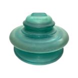 Old glass electrical insulator, green. Diameter 24 cm.