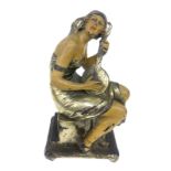 Statue of Liberty woman with mandolin, Early XXth century. Small defects and flaws. H 37 cm
