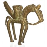 Horse sculpture c / pipe on the back and the human figure. Mali, XX century. H cm 16X15x3.