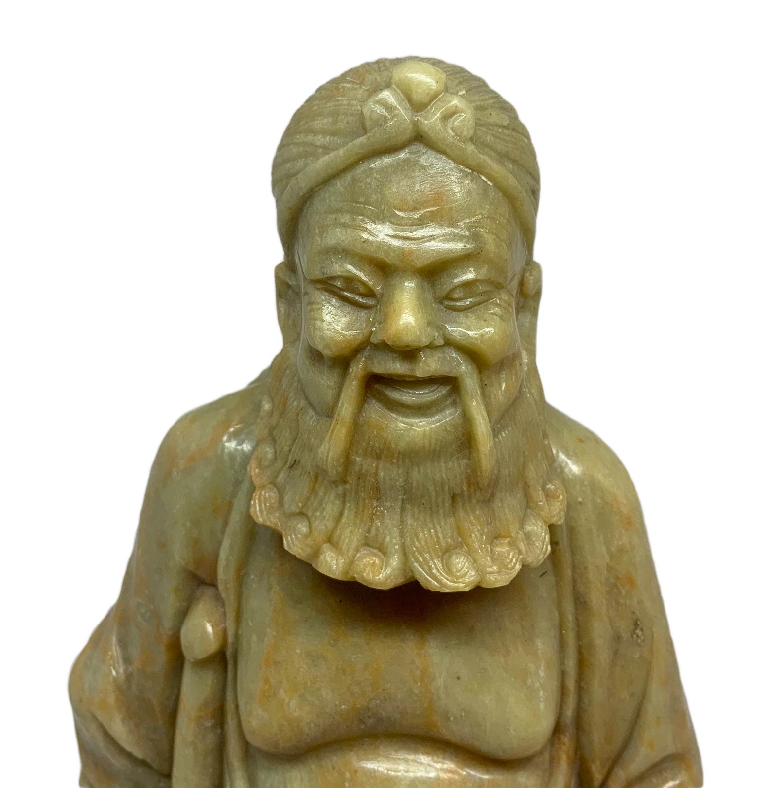 Chinese soapstone statuette depicting Jurojin "God of old age," one of the Seven Sages. Beijing. - Image 2 of 7