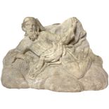 Marble sculpture depicting God, the seventeenth century. H cm 18, 26x8 basis.