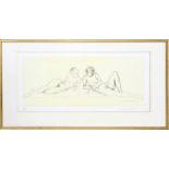 Engraver's Proof depicting nude women, Elio Romano (Trapani, 1909 - Catania, 1996). Cm 34x80.