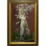 Oil painting on buckskin representing the allegory of spring, late nineteenth-century, Italy. Cm