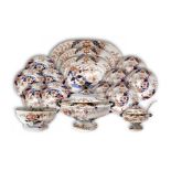 Important set of porcelain plates from 9 persons, Davenport Longport Imari China, nineteenth