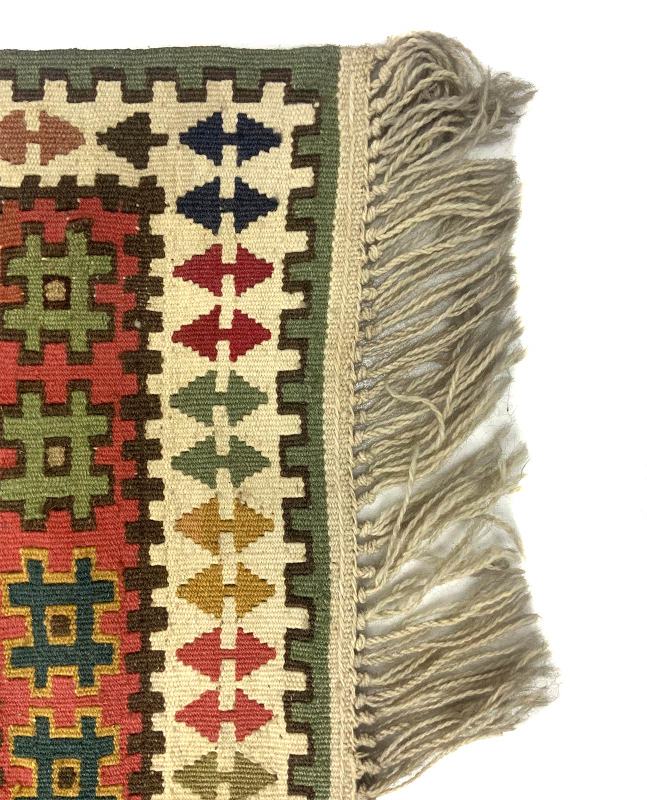 Handmade carpet in shades of green, Tunisia. 122x92 cm - Image 5 of 5