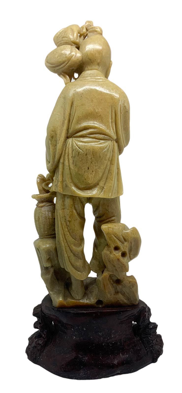 Chinese soapstone statuette depicting God Ebisu "God of the richness of the sea and fishing" one of - Image 5 of 8