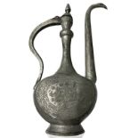 Metal alloy with silver teapot. Afghanistan, XX century. 36x24x10 cm.