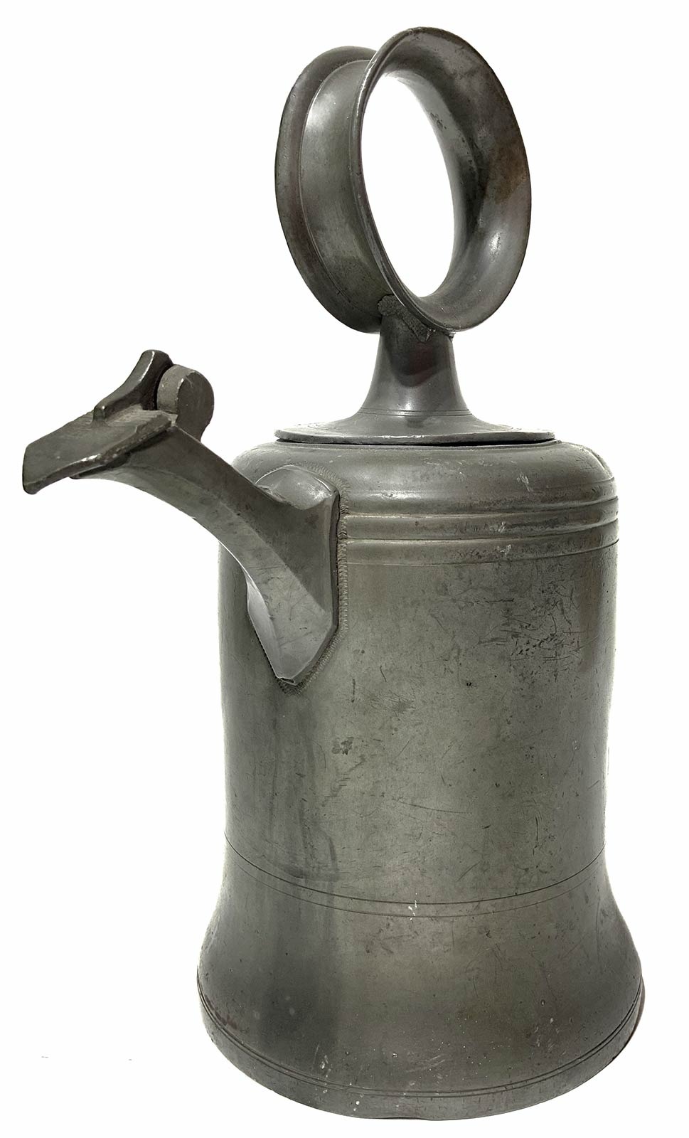 Pewter spout, dated 1846. H 27x13 cm