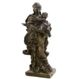 Sculpture in patinated plaster depicting the Madonna with child, Italy, early twentieth century. H