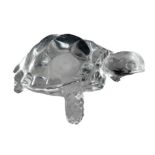 Crystal sculpture depicting turtle, XX century. Length 19. H 8 cm.