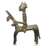 Sculpture in Bronze Knight. Burkina F, nineteenth / twentieth century. H 13x11x2 cm.