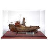 San-Remo. Tug 350 HP measurement scale 1:40 360 Mm H; Length Mm 620; Width Mm 150. In brass, wooden