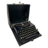Remington portable typewriter in the original case. USA, 1920s/30s H 13x31x30 cm. Imported to