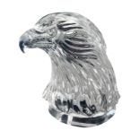 Crystal sculpture depicting the head of an eagle., XX century. H 15 cm.