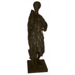 Bronze sculpture depicting woman in Roman dress, the twentieth century. Bronze brown patina. H 30 cm