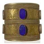 Silver bracelet with lapis. Turkmenistan, the twentieth century, 7 x 7 cm.