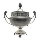 800 silver sugar bowl early 20th century. H cm 14. Weight gr 200