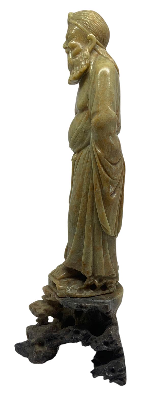 Chinese soapstone statuette depicting Jurojin "God of old age," one of the Seven Sages. Beijing. - Image 5 of 7