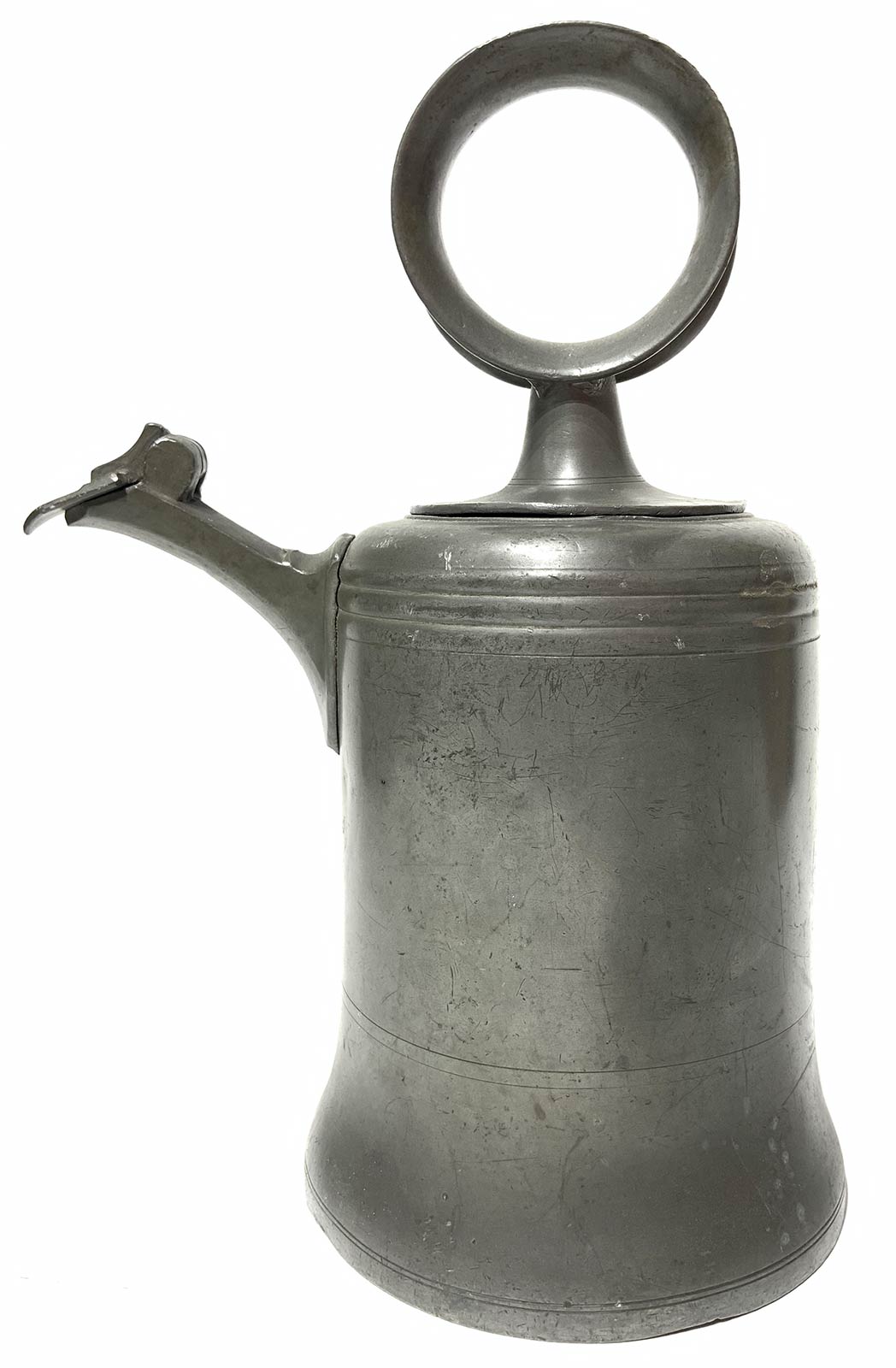 Pewter spout, dated 1846. H 27x13 cm - Image 2 of 4