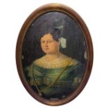 oval oil on canvas painting depicting female character, attributed D'Agata Angelo (Catania 1842 /