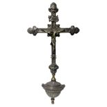 Processional silver and vermeil crucifix, Naples 1794, with French punches: "Front Head Partenope"