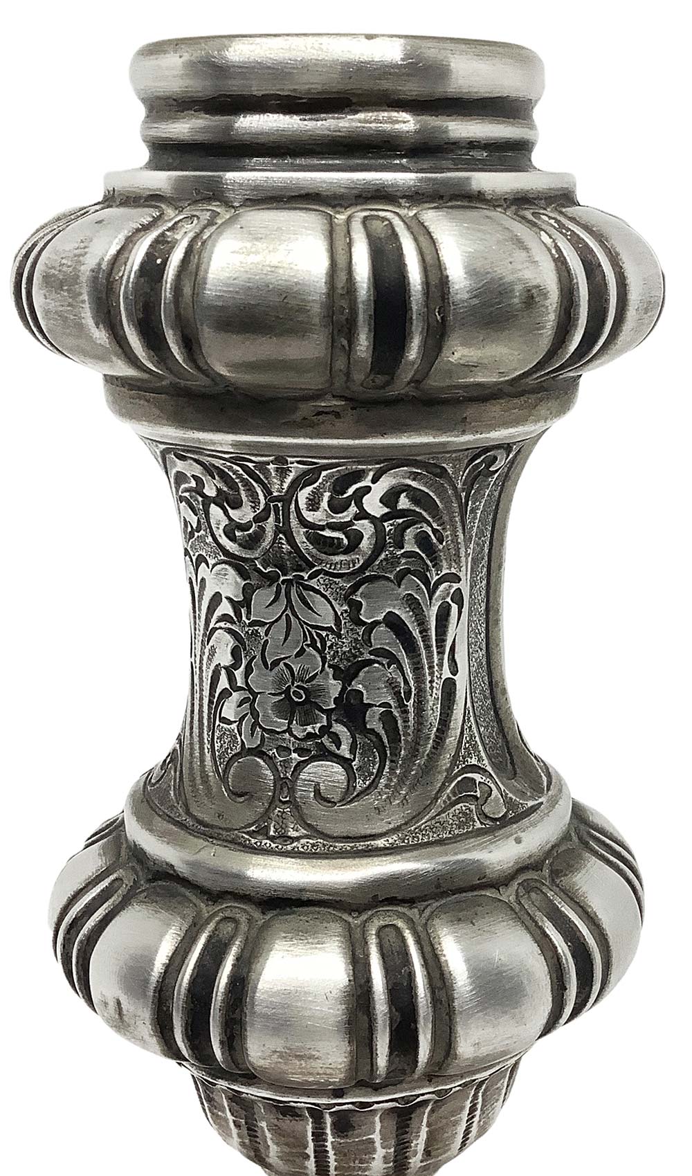 Small silver vase, late 19th century. Punched "Silver 800". H cm 16 with base, diameter cm 2,5 - Image 3 of 5