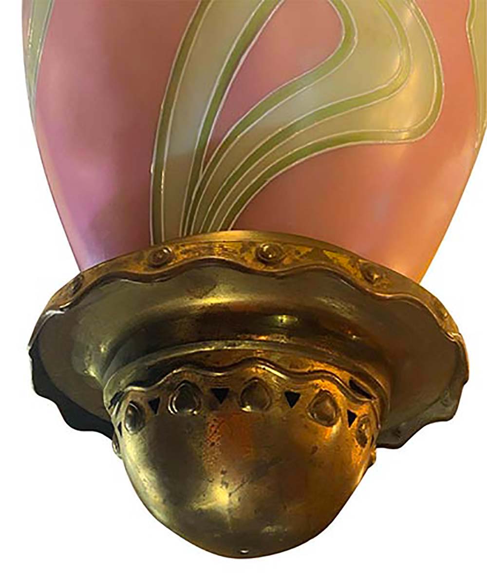 Chandelier in opal, Liberty, the first 900 Rose with floral motifs. H bowl cm 50, H 92 cm with - Image 2 of 2