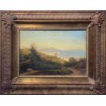 Oil paint on canvas depicting Vesuvius, XX century. 25x35 cm, framed 44x54 cm. Signed on the lower