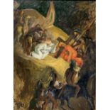 Oil paint on canvas depicting "Ascent of Jesus to Calvary" - sketch for an altarpiece, Carmelo