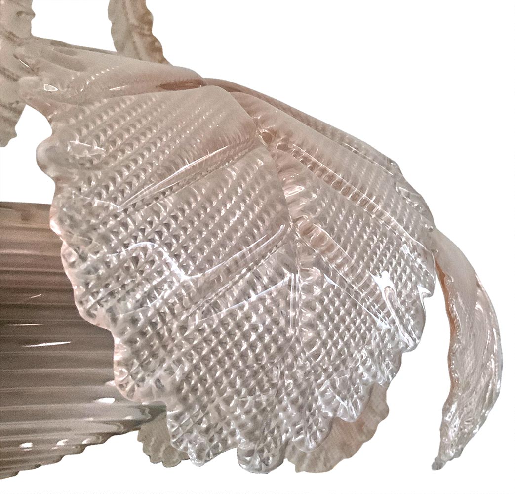 Chandelier in Murano glass, light pink, 40/50 years. H 84 cm, diameter 65. - Image 3 of 5