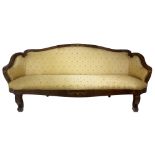 Sofa rosewood inlaid centered at the base of the seat and the back, Louis Philippe, nineteenth