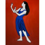 Mixed media depicting dancer, Marco Lodola (Dornoch 1955). 80X60 Cm. Mixed and enamel on canvas