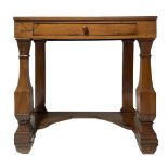 Walnut console, vintage Charles X, early nineteenth century Sicily. Drawer front, front legs