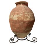 Terracotta vase with pedestal, nineteenth century. Diameter 70 cm, H 63 cm